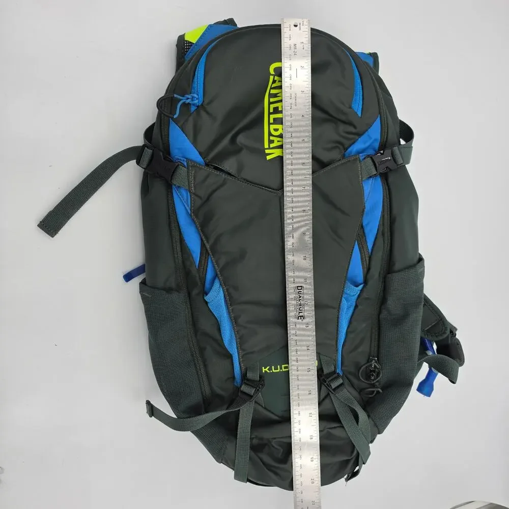 CamelBak KUDU Protector 20 MTB Hydration Backpack Spine Armor Green Blue EUC M-L